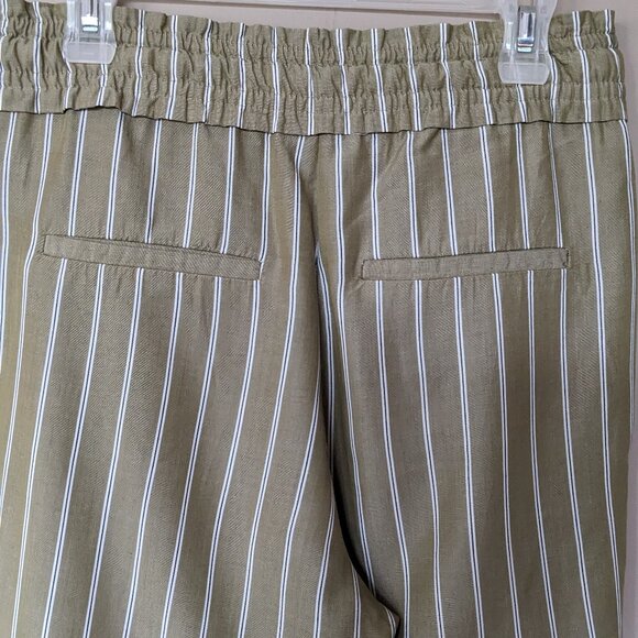 Zara Striped Paper Bag Cropped Pants - Picture 7 of 11